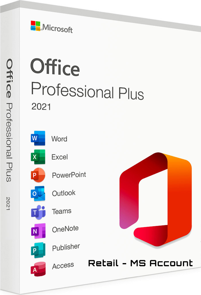 Microsoft Office Professional Plus 2021 - Original Product License - Με δυνατότητα μεταφοράς σε άλλον υπολογιστή και σύνδεση στο Microsoft λογαριασμό σας.