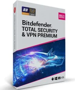Bitdefender Total Security 2021 + Premium  VPN (3 PC  -1 Year), Europe